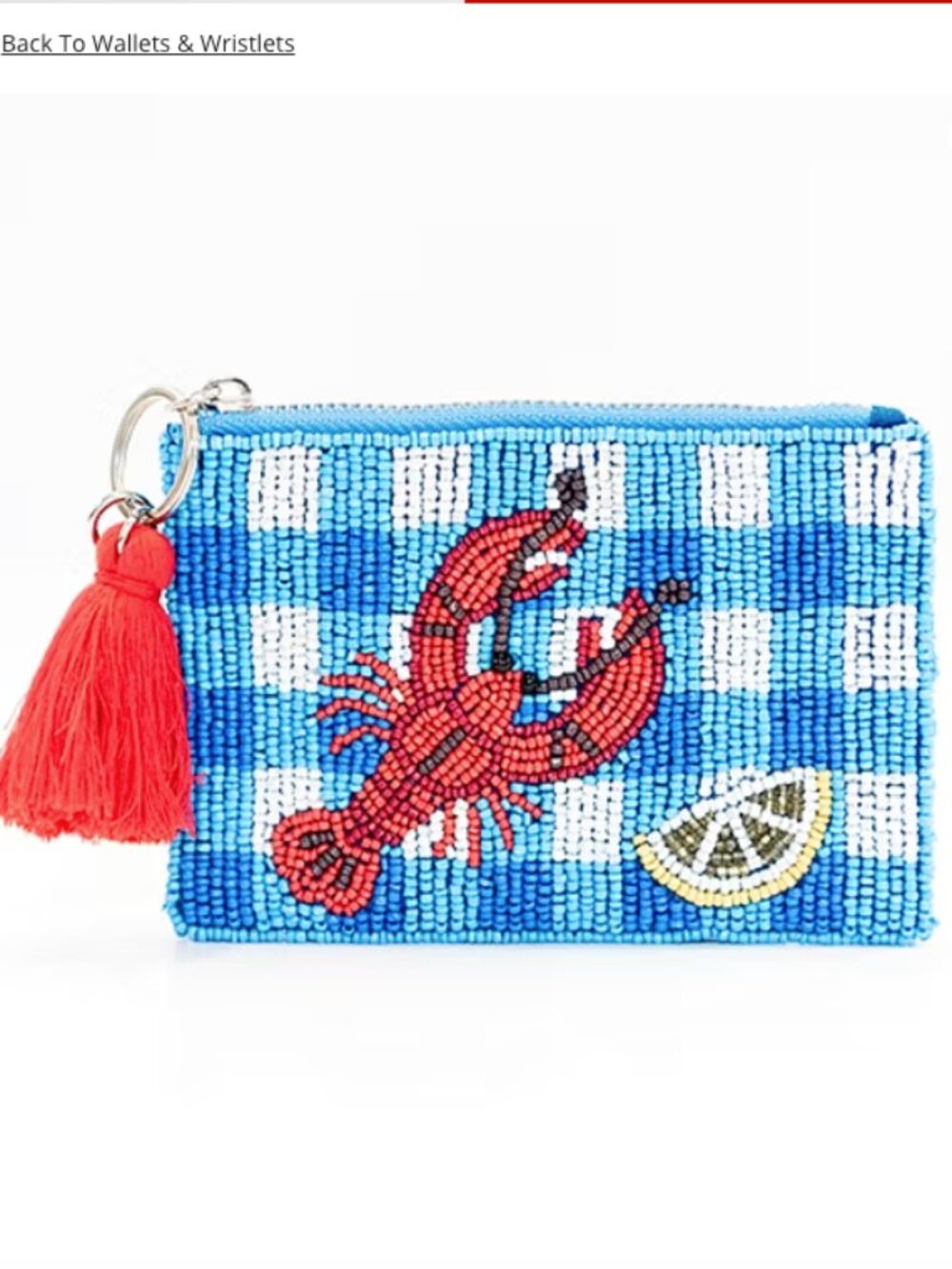 SOL and MER Beaded Lobster Coin Purse - NWT
